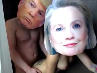 Donald trump och hillary clinton verklig kändisar vuxen klämma tejp exponerad xxx