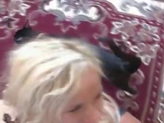 Perfected Blonde Gives Head With Facial