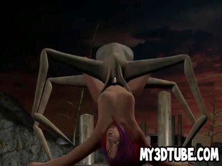 3d phim hoạt hình deity nhận fucked lược qua một người ngoài hành tinh spider