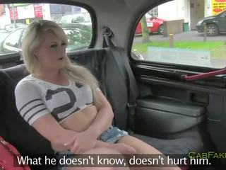 Exceptional dirty blonde anally fucked in fake taxi
